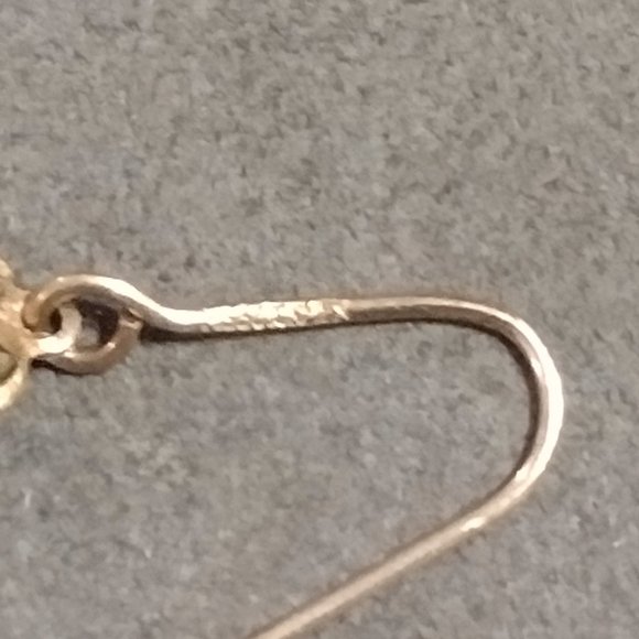 10K Yellow Gold Heart Drop Earrings - Picture 6 of 8